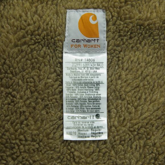 Vintage Carhartt WJ022 FHB Blue WOMENS Jacket Sherpa Lined Size Medium - Picture 15 of 16